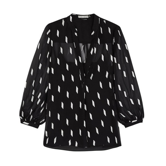 Alice + Olivia sheer black blouse - Picture 2 of 10